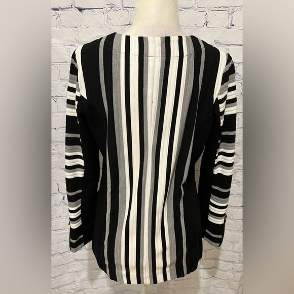 Lynn Ritchie Silver Gorgeous Tunic Jacket Full Zipper Color Block Size Medium - Picture 4 of 7